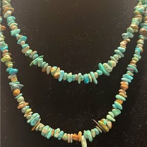 Native made turquoise necklace 37"
